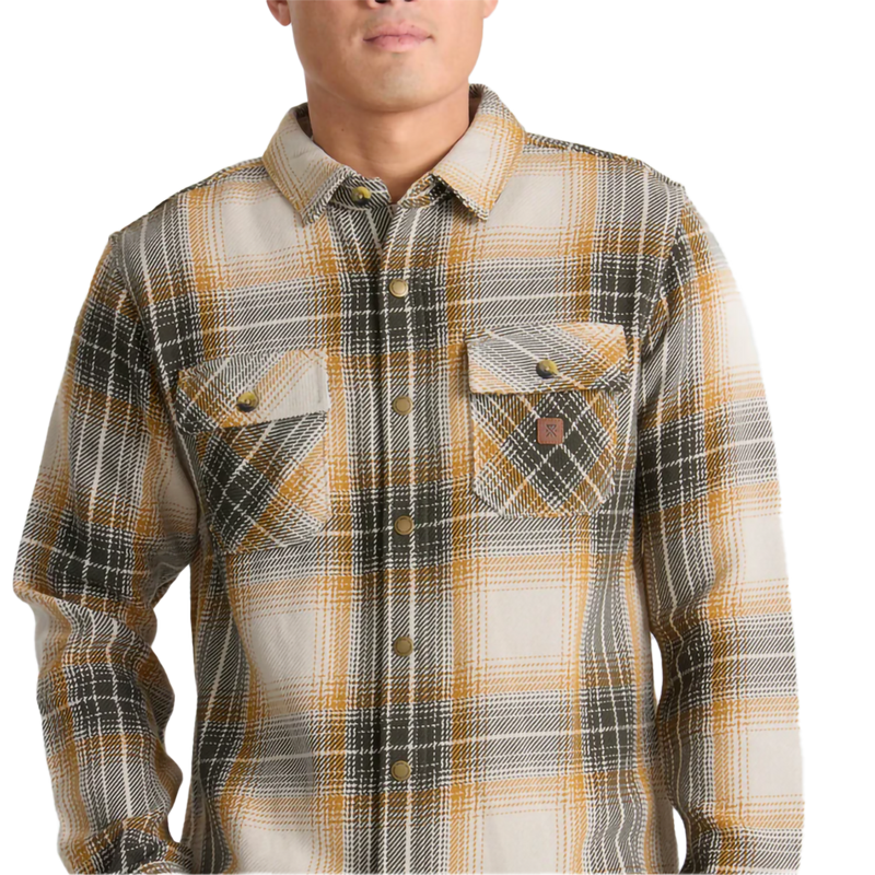 Men's Nordsman Cotton Long Sleeve Flannel, Roark Men's Nordsman Cotton Long Sleeve Flannel in IOY-Ivory front pockets
