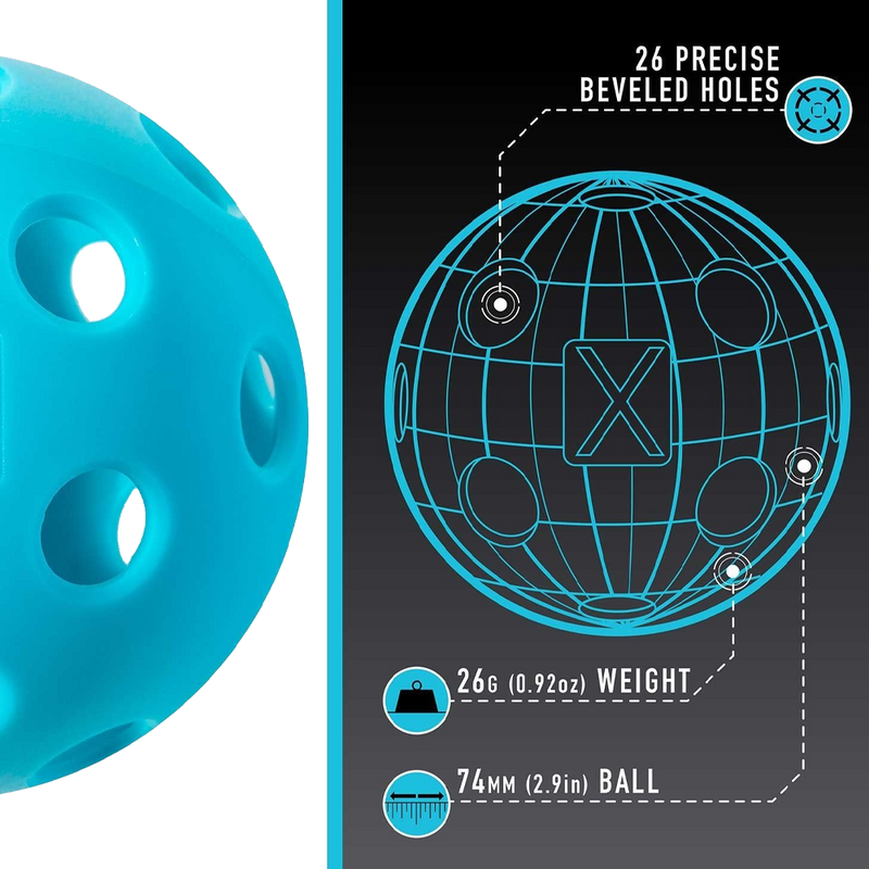 X-26 Pickleball (3 Pack), Franklin Sports X-26 Pickleball 3 Pack ball specs