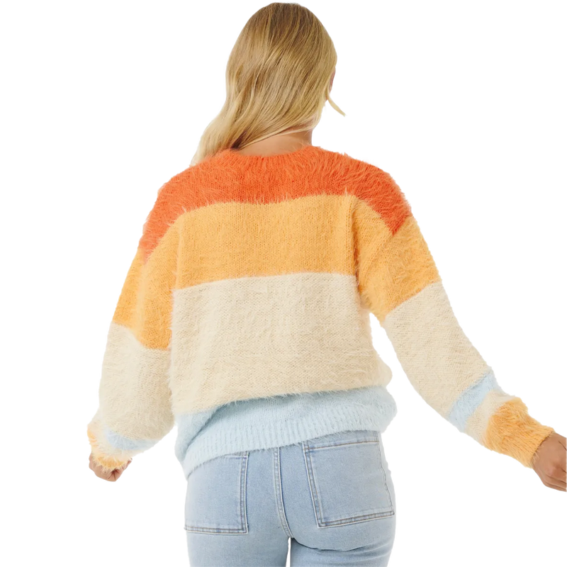 Women's Sunrise Sessions Sweater, Rip Curl Women's Sunrise Sessions Sweater in Orange back