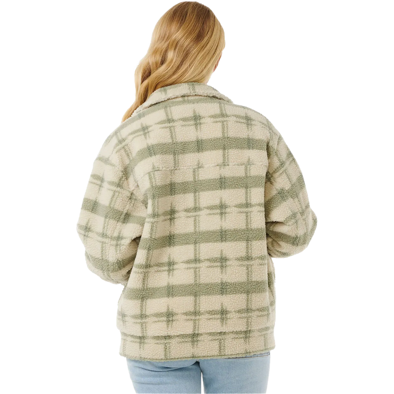 Women's Sunrise Session Sherpa Jacket, Rip Curl Women's Sunrise Session Sherpa Jacket in 3396-Sage back
