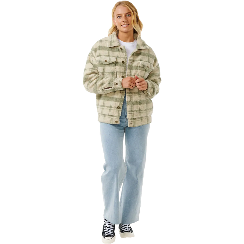 Women's Sunrise Session Sherpa Jacket, Rip Curl Women's Sunrise Session Sherpa Jacket in 3396-Sage