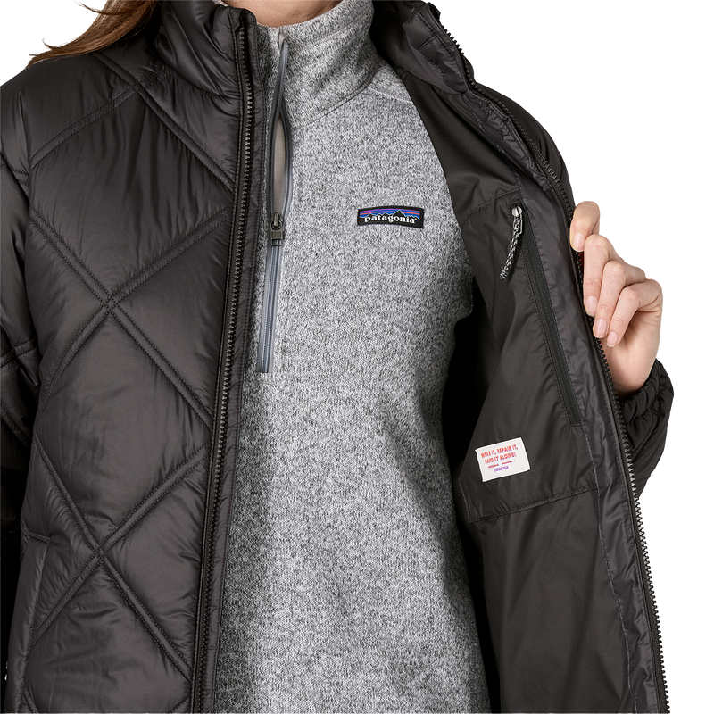 Women's Pine Bank Insulated Parka, Patagonia Women's Pine Bank Insulated Parka in INBK-Ink Black inner liner and pocket