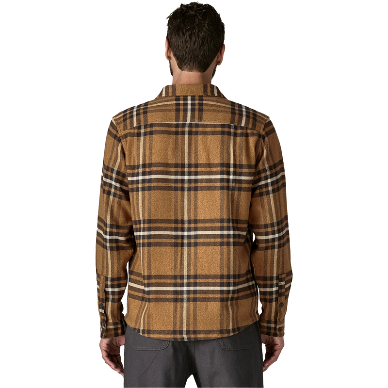 Men's Fjord Flannel Long Sleeve, Patagonia Men's Fjord Flannel Long Sleeve in CDBN-Catch: Deer Brown back