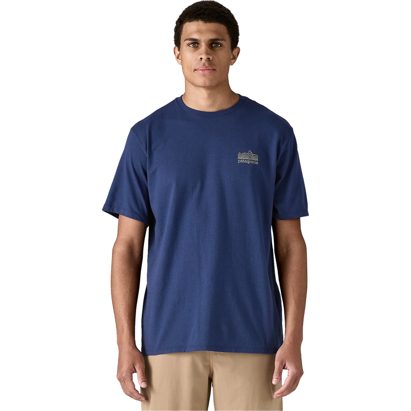 Men's Strataspire Responsibili-Tee, Patagonia Strataspire Responsibili Tee in CLMB-Clement Blue on model front