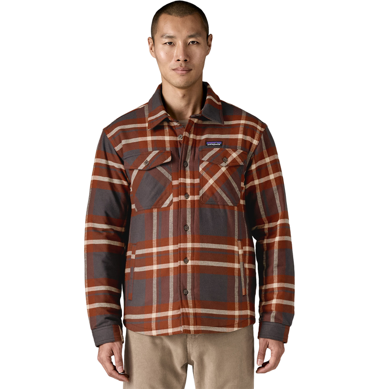 Men's Insulated Midweight Fjord Flannel Shirt, Patagonia Men's Insulated Midweight Fjord Flannel Shirt front on model