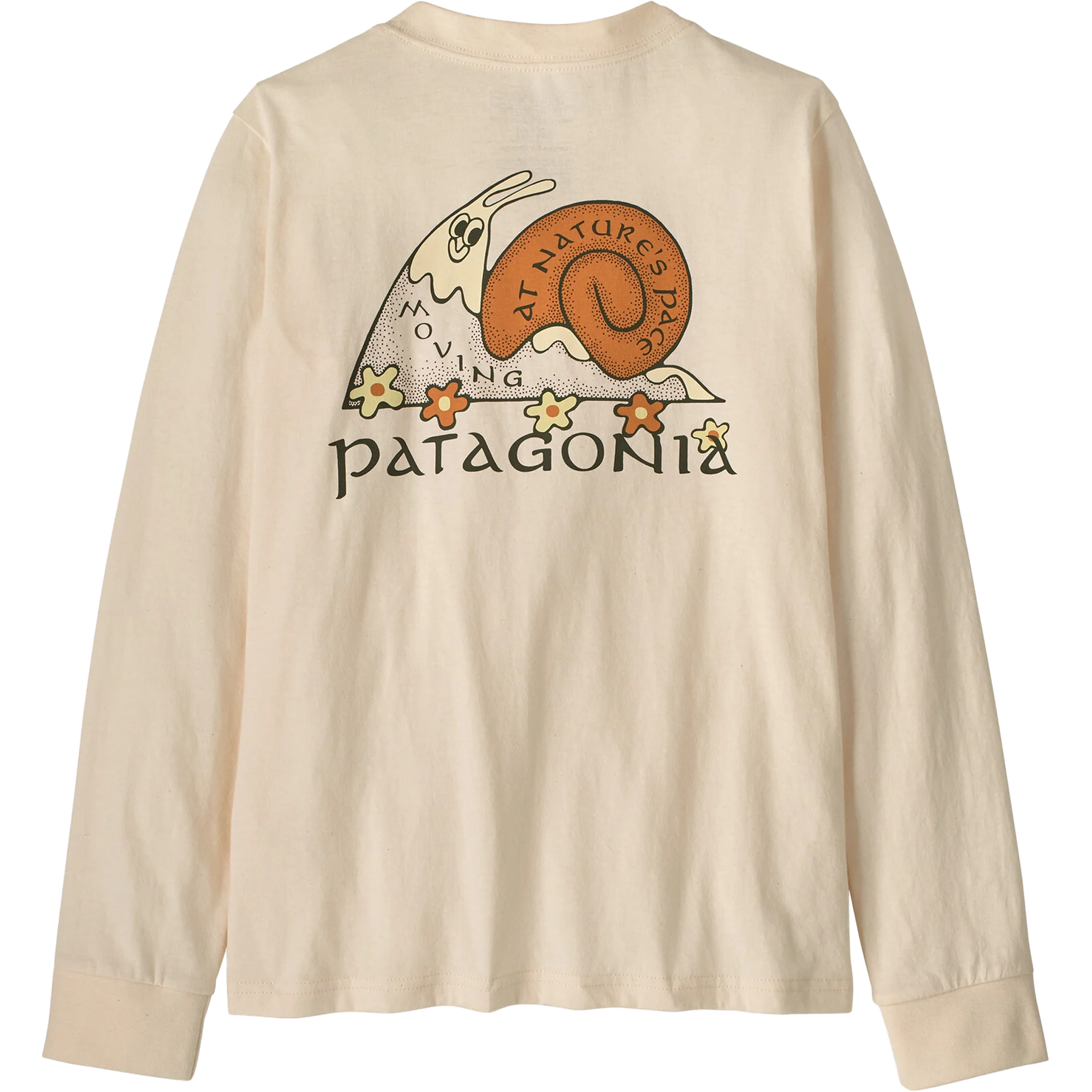 Patagonia Youth Kids' Longsleeve Graphic T-Shirt in Nature's Pace/Undyed Natural