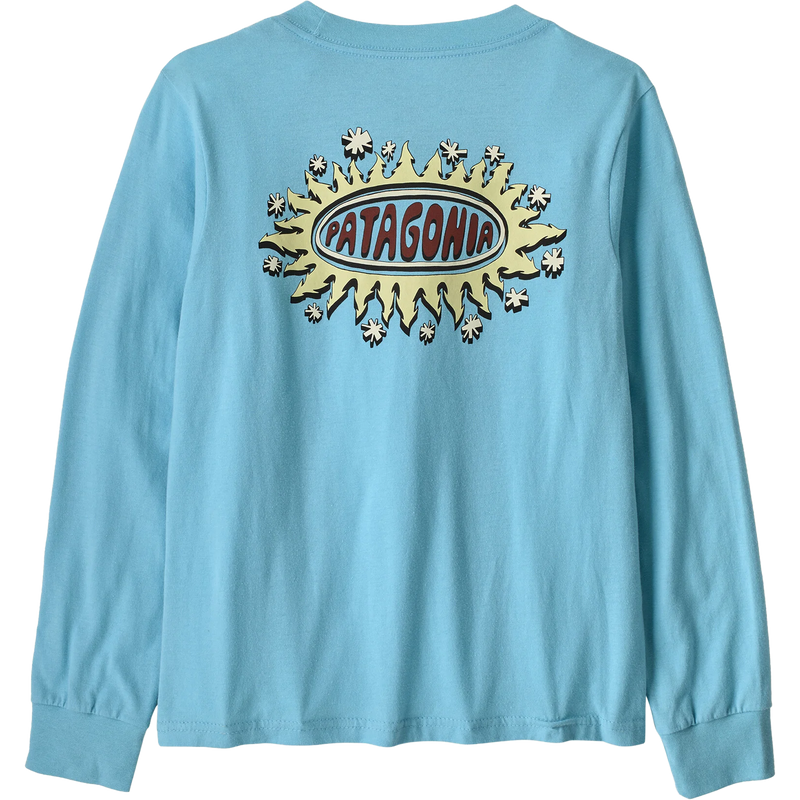 Patagonia Youth Kids' Longsleeve Graphic T-Shirt in Wavy Treeline/Snowmelt