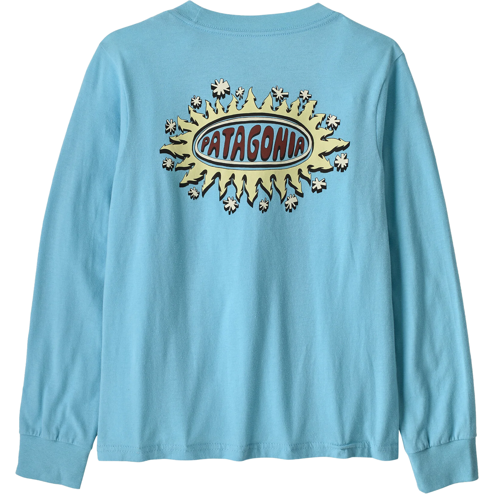 Patagonia Youth Kids' Longsleeve Graphic T-Shirt in Wavy Treeline/Snowmelt