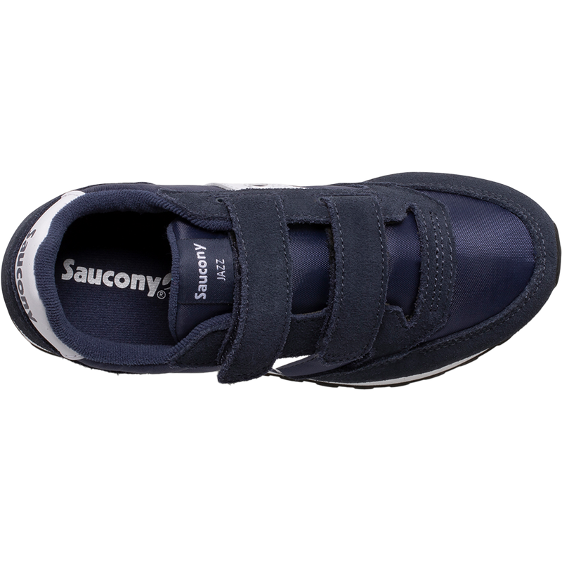 Youth Jazz Double Hook and Loop, Saucony Youth Jazz Double Hook and Loop in Navy/White top