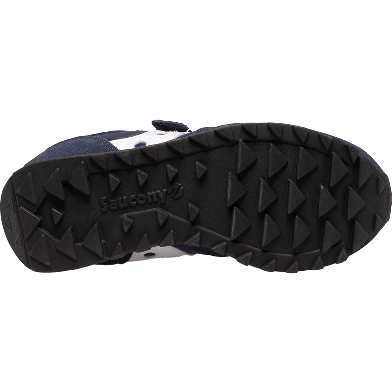 Youth Jazz Double Hook and Loop, Saucony Youth Jazz Double Hook and Loop in Navy/White bottom