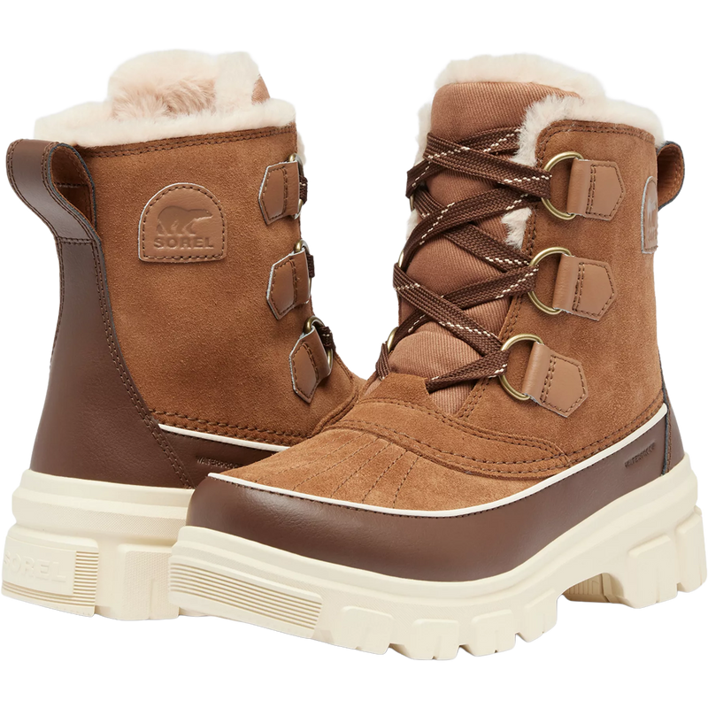 Women's Tivoli V Waterproof Boot, Sorel Women's Tivoli V Waterproof Boot in 242-Velvet Tan/Tobacco pair front and back