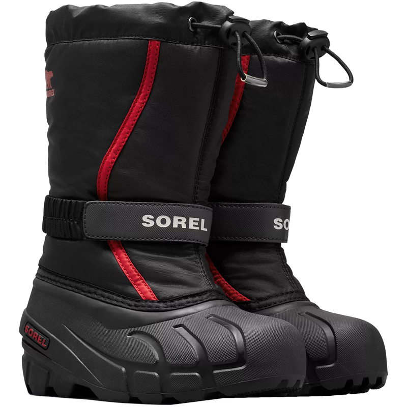 Youth Flurry (1-7), Sorel Youth Flurry in 015-Black/Bright Red pair right