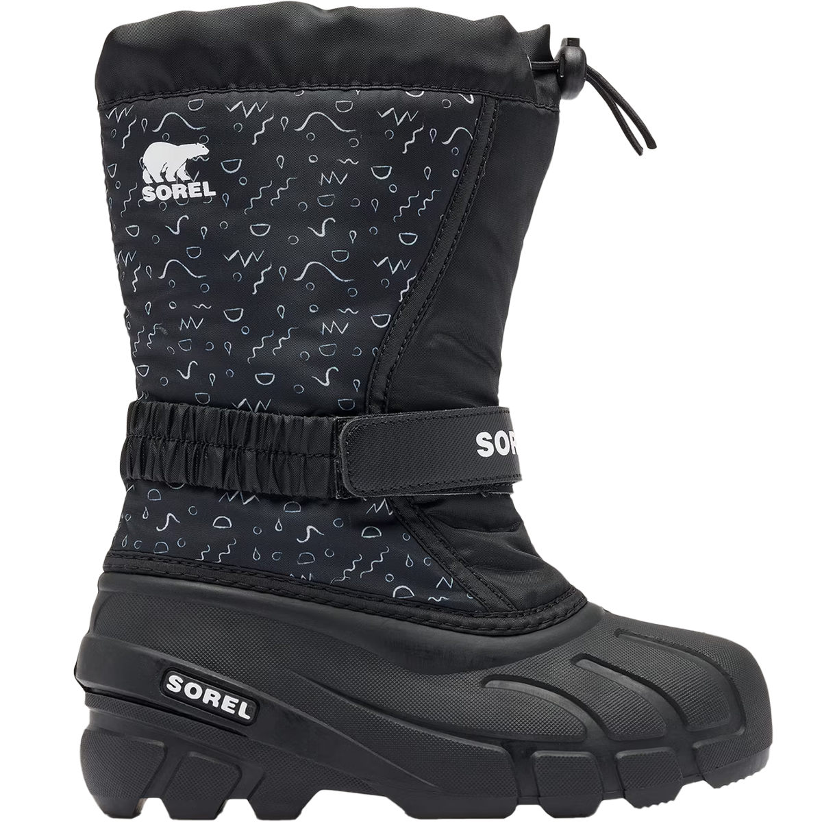 Sorel Youth Flurry in 011-Black/Sea Salt