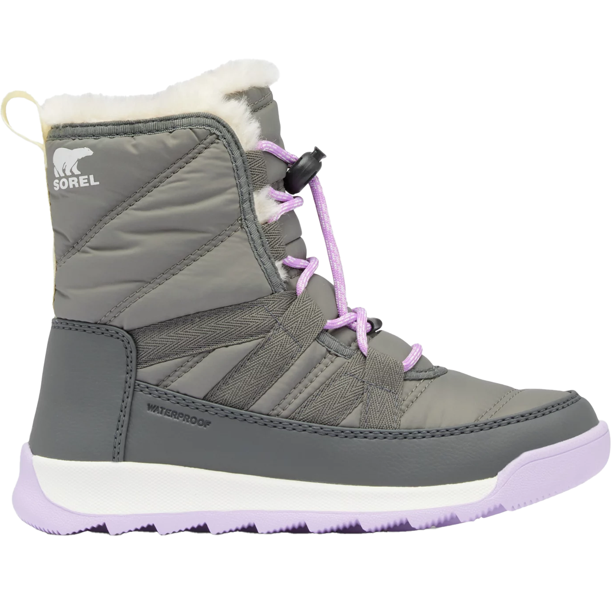 Sorel Youth Whitney II Plus Lace in Quarry/Lavender