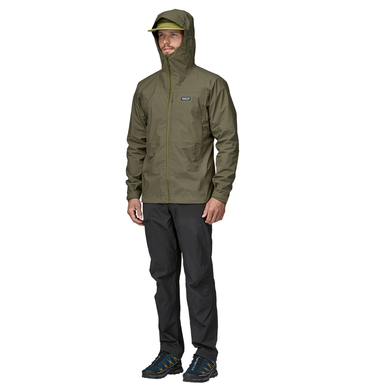 Men's Boulder Fork Rain Jacket, Patagonia Boulder Fork Rain Jacket Hood On View