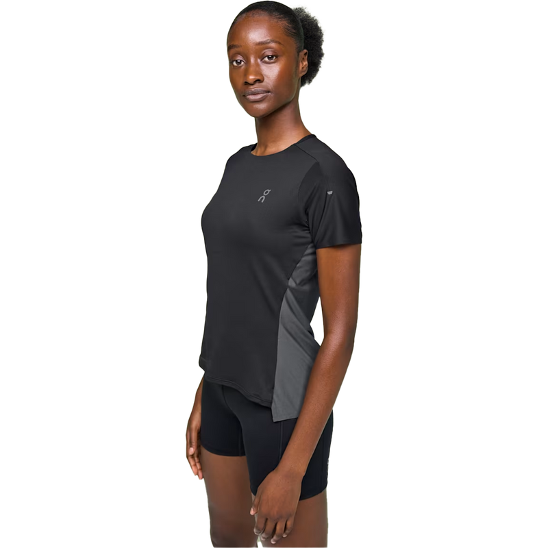 Women's Performance T, On Women's Performance T in Black Eclipse front left