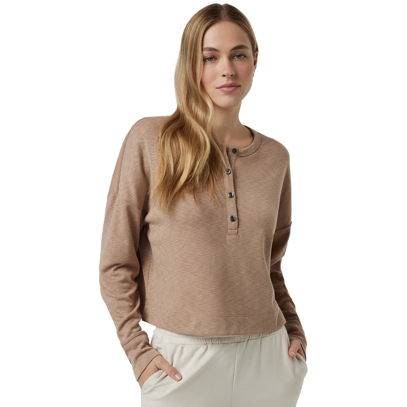 Women's Long Sleeve Sunrise Oversize Henley, Featured Image
