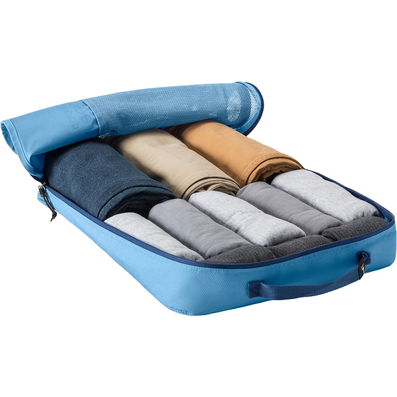 Pack-It Reveal Cube L, Eagle Creek Pack-It Reveal Cube L in Blue Dawn packed