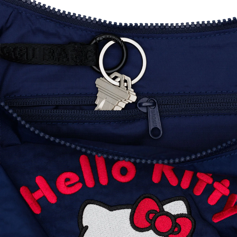 Hello Kitty Medium Nylon Crescent Bag, BAGGU Hello Kitty Medium Nylon Crescent Bag key loop