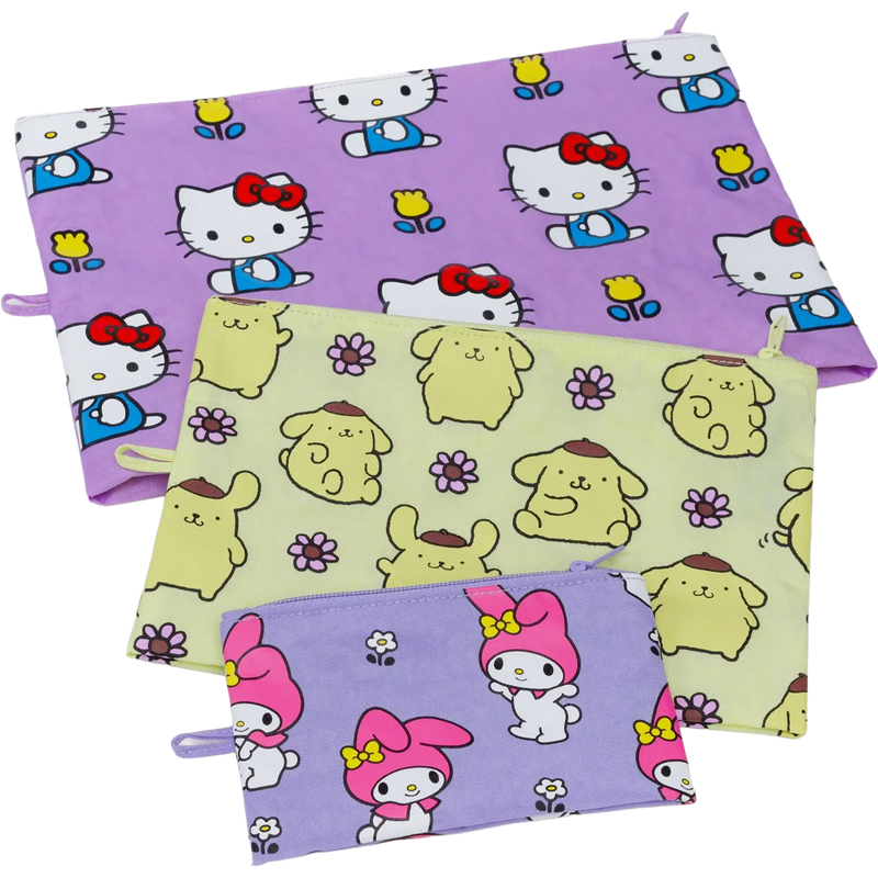 Hello Kitty Go Pouch Set, Baggu Hello Kitty Go Pouch flat