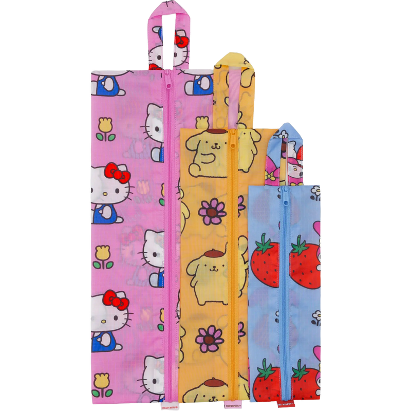 Hello Kitty 3D Zip Set, Baggu Hello Kitty 3D Zip Set in Hello Kitty and Friends flat