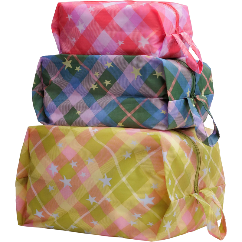 BAGGU 3D Zip Set in Star Plaid