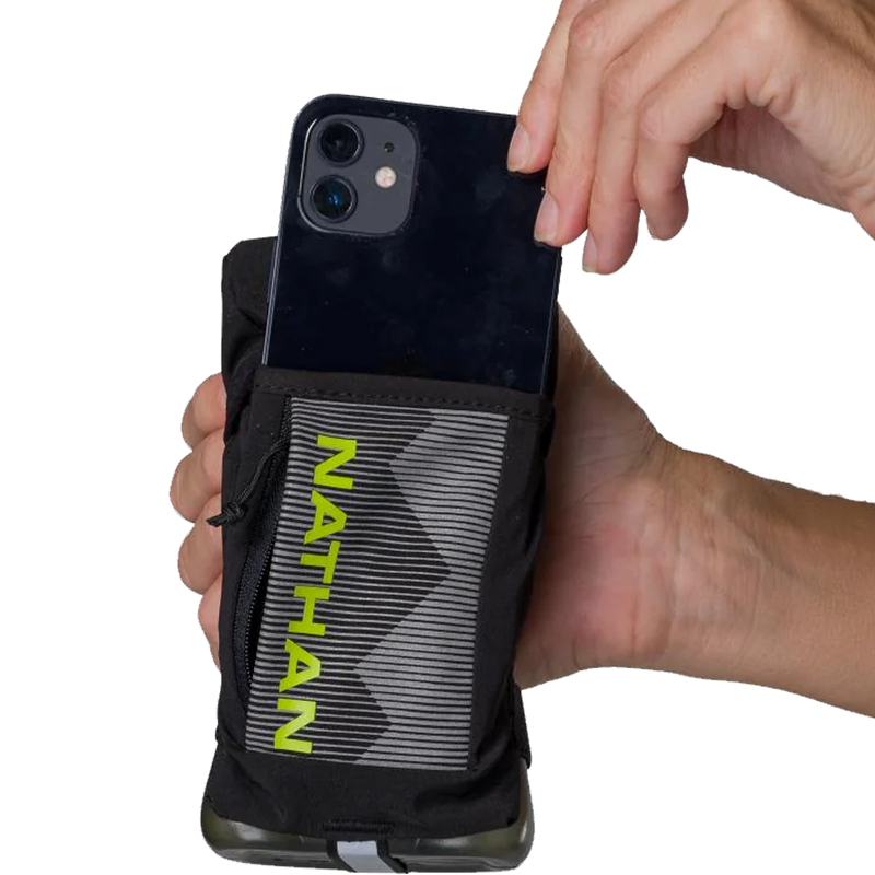 QuickSqueeze Plus Handheld Bottle 12oz, Nathan QuickSqueeze Plus Handheld Bottle 12oz phone pocket