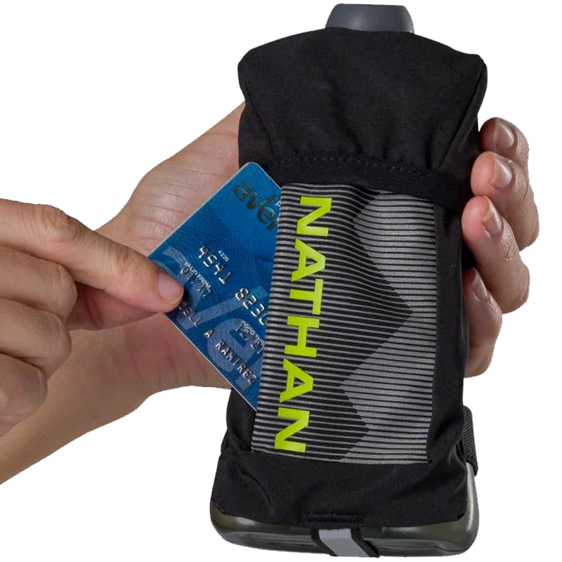QuickSqueeze Plus Handheld Bottle 12oz, Nathan QuickSqueeze Plus Handheld Bottle 12oz card pocket