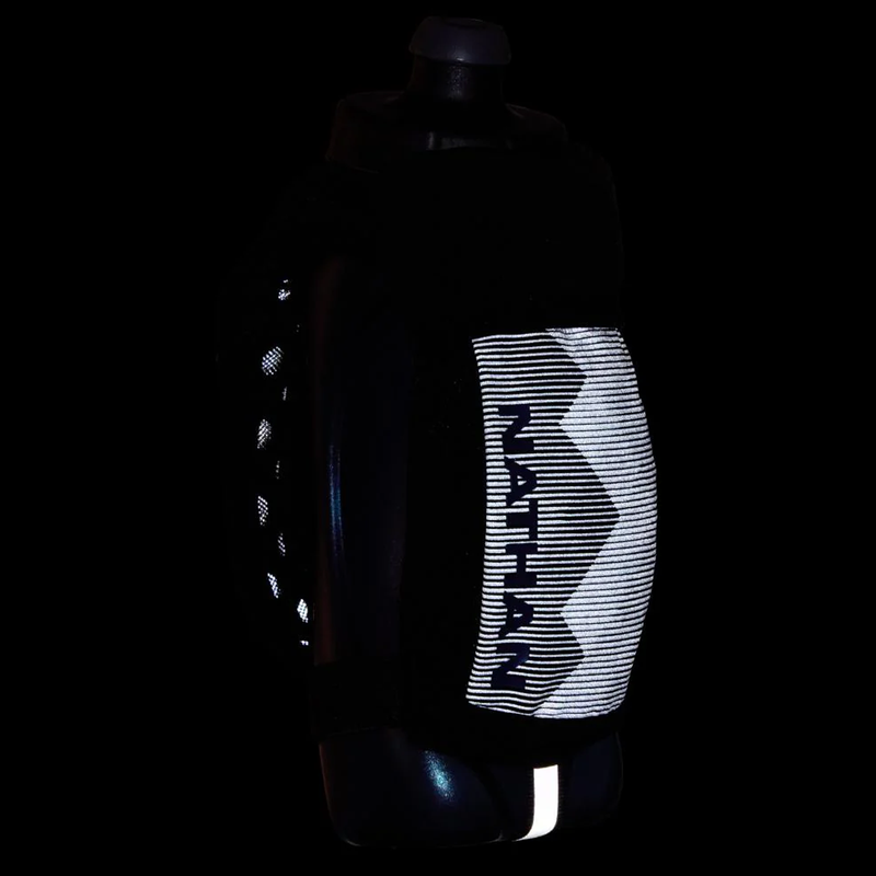 QuickSqueeze Plus Handheld Bottle 22oz, Nathan QuickSqueeze Plus Handheld Bottle 22oz reflective in dark