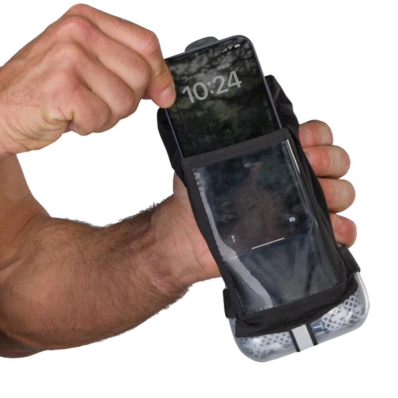 QuickSqueeze Plus View Insulated Handheld Bottle 18oz, Nathan QuickSqueeze Plus View Insulated Handheld Bottle 18oz phone pocket