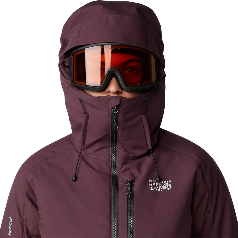 Women's Powder Maven Down Jacket, Mountain Hardwear Women's Powder Maven Down Jacket in Blackberry hood