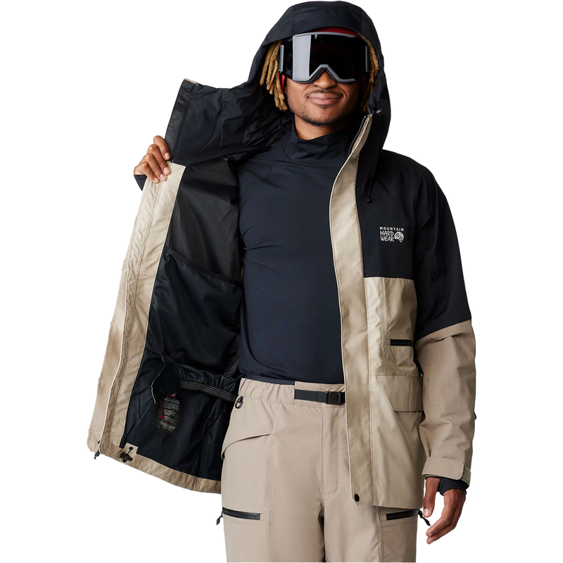 Men's First Tracks Jacket, Mountain Hardwear Men's First Tracks Jacket in Badlands Dunes Black liner