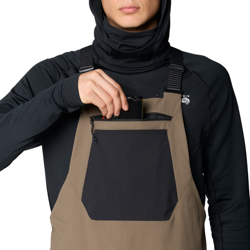 Men's Boundary Ridge Gore Tex Bib, Mountain Hardwear Men's Boundary Ridge Gore Tex Bib chest pocket