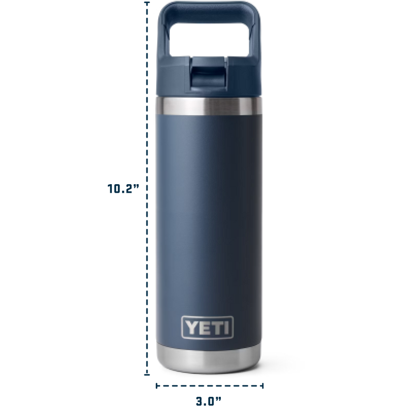 Rambler 18 oz Bottle with Straw Cap, Yeti Rambler 18 oz Bottle with Straw Cap size