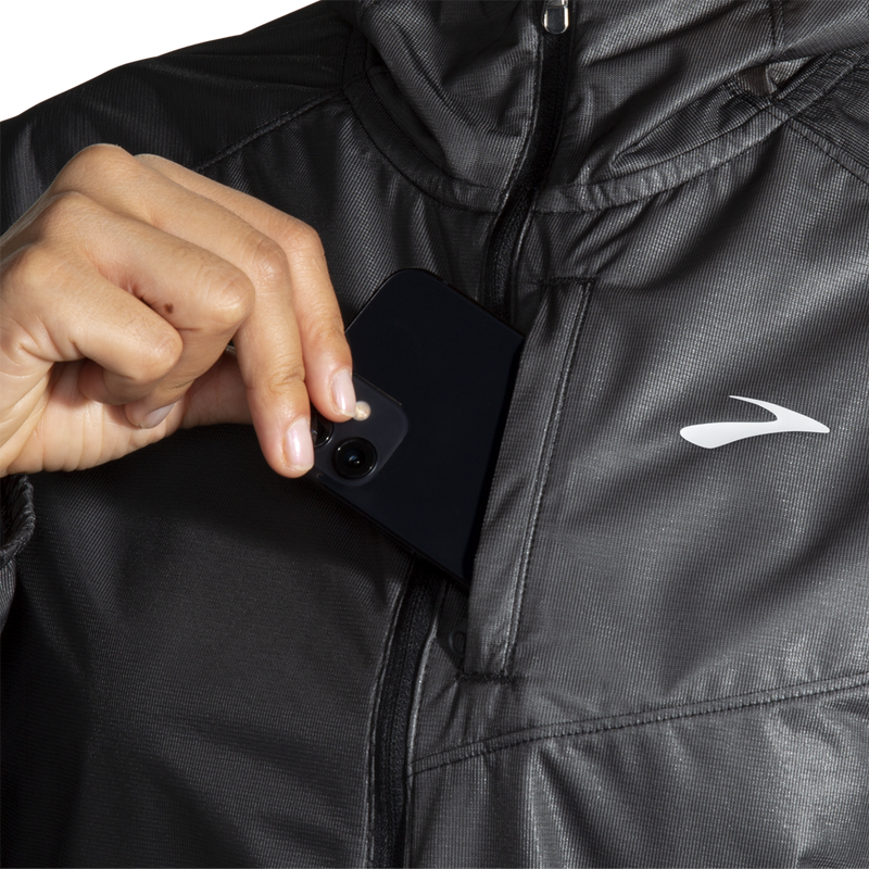 Women's All Altitude Jacket, Brooks Women's All Altitude Jacket chest pocket