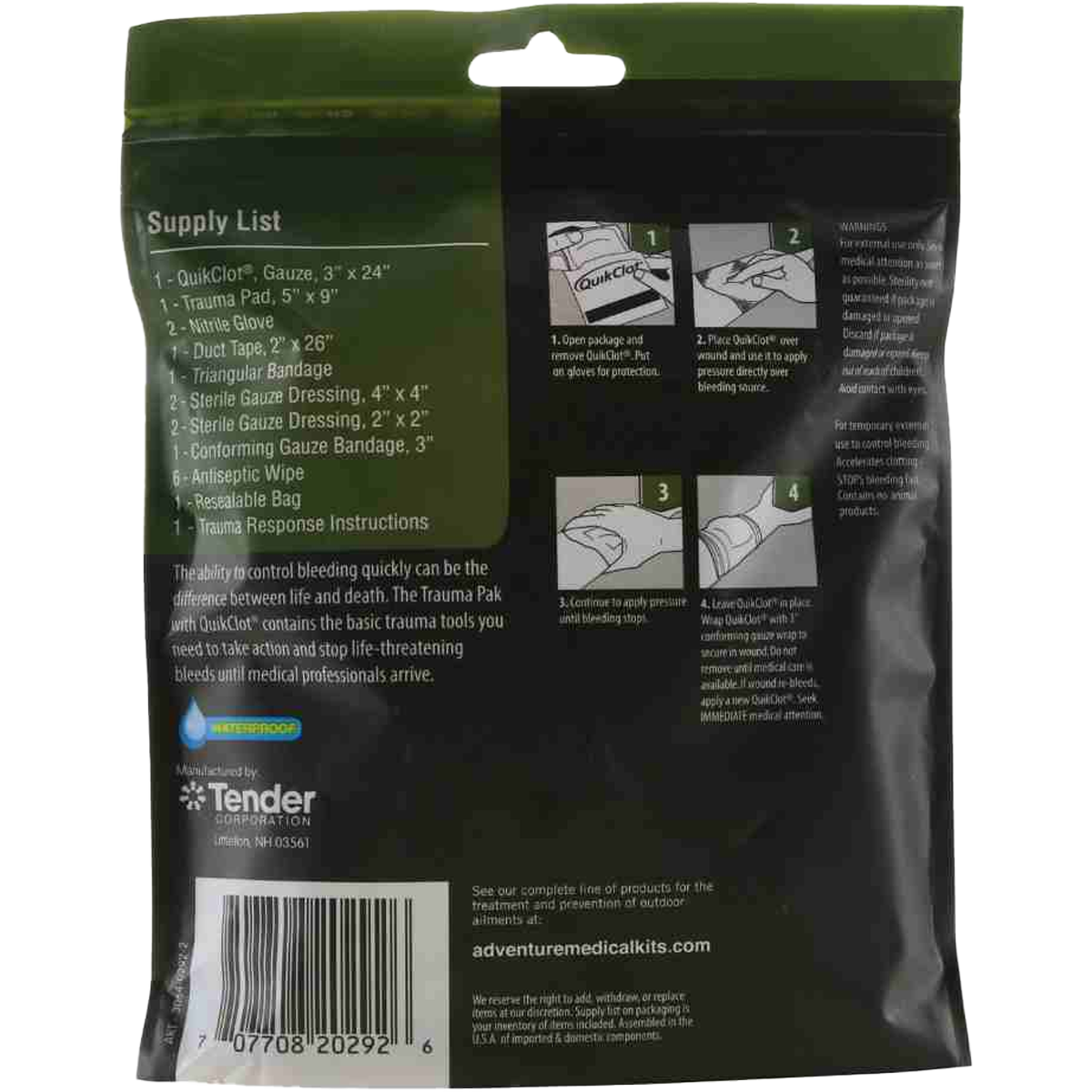 Trauma Pak First Aid Kit with QuikClot alternate view