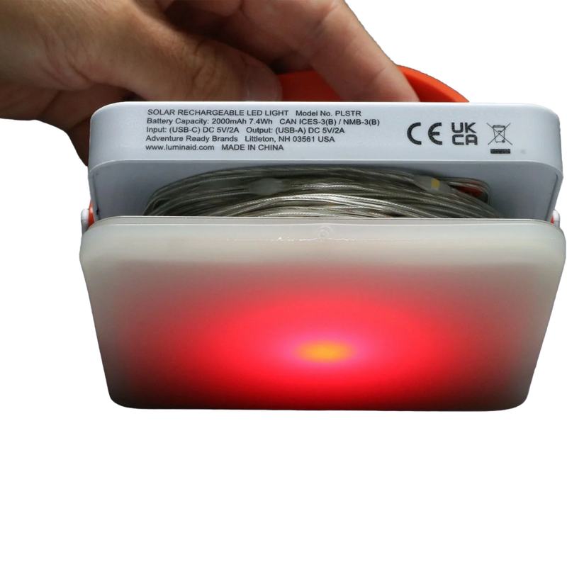 LuminAID Solar String Light, LuminAID Solar String Light red light