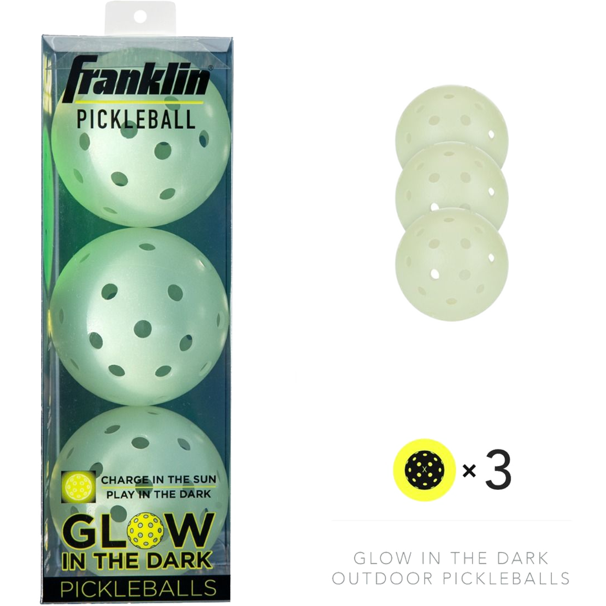 Glow In The Dark Recreation Pickleball (3 Pack) alternate view