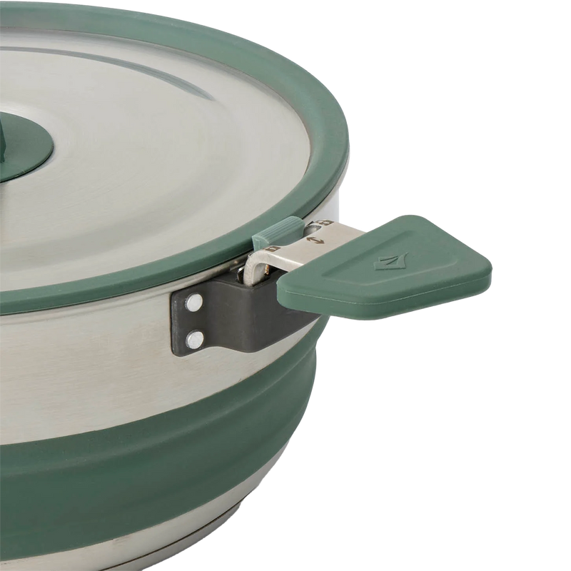 Detour Stainless Collapsible Pot 3 L, Sea to Summit Detour Stainless Collapsible Pot 3 L in Laurel Wreath Green handle