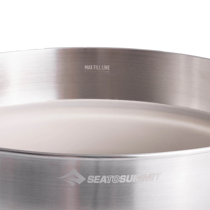 Detour Stainless Collapsible Pot 5 L, Sea to Summit Detour Stainless Collapsible Pot 5 L in Moonstruck Grey fill line