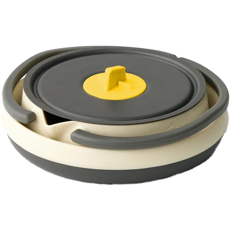 Frontier Ultralight Collapsible Kettle 1.1 L, Sea to Summit Frontier Ultralight Collapsible Kettle 1.3 L in Bone White collapsed