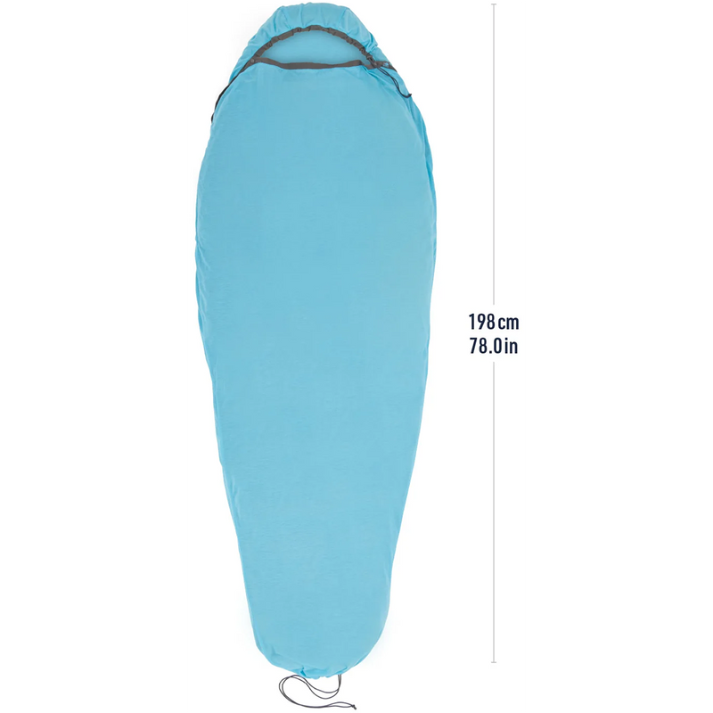 Breeze Liner Mummy Compact, Sea to Summit Breeze Liner Mummy Compact in Atoll Blue dimensions