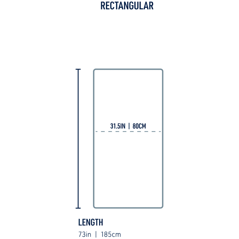 Comfort Blend Liner Rectangular, Sea to Summit Comfort Blend Liner Rectangular in Aqua Sea Blue dimensions