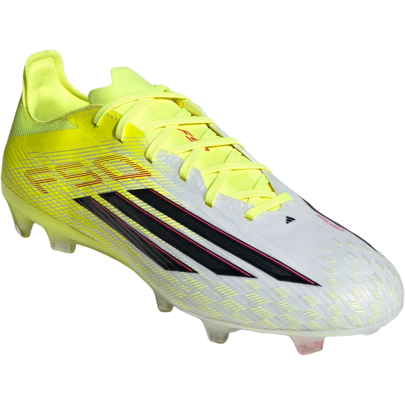 F50 Pro FG, Adidas F50 Pro FG in Solar Yellow2/Core Black/Lucid Red front right
