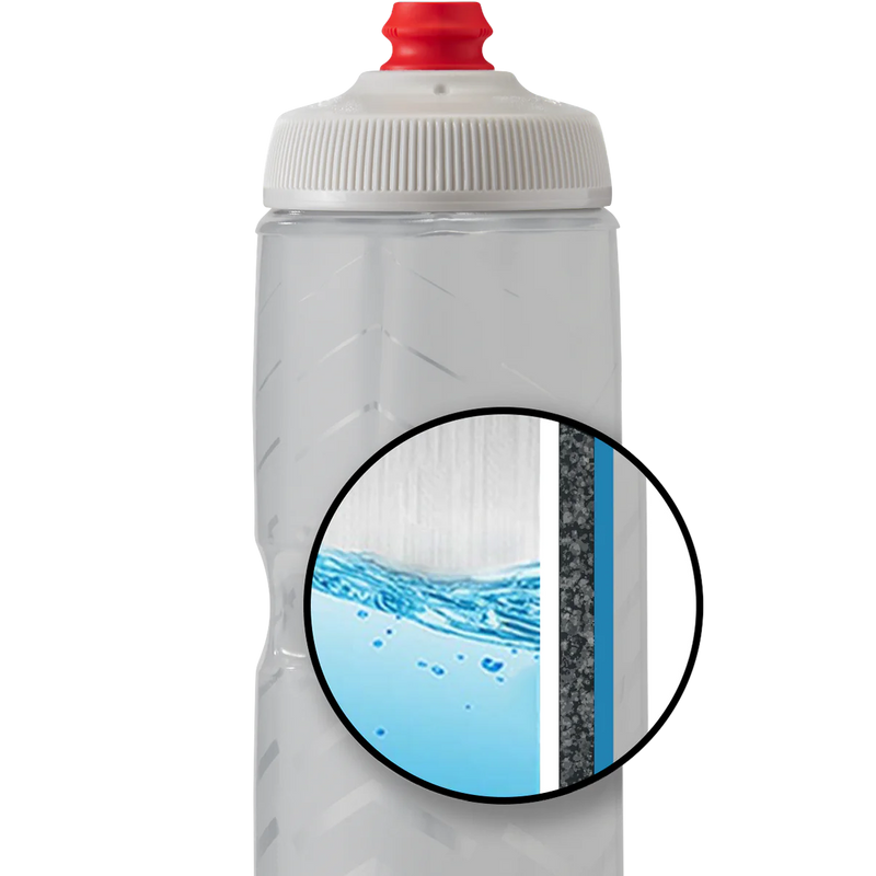 Breakaway Insulated 24 oz Bolt, Hydrapak Breakaway Insulated 24 oz Bolt in White/Silver  triple insulation