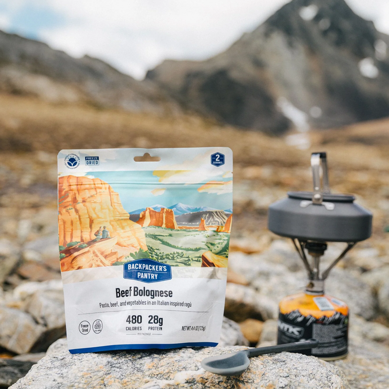 Beef Bolognese (2 Servings), Backpacker's Pantry Beef Bolognese at camp
