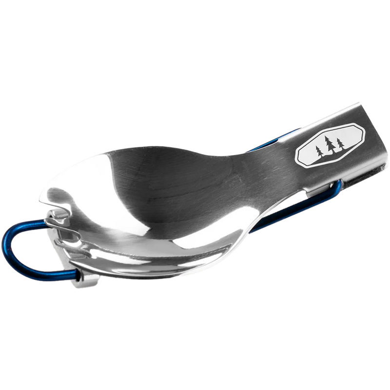 Glacier Folding Spork - Blue, GSI Outdoors Glacier Folding Spork - Blue folded