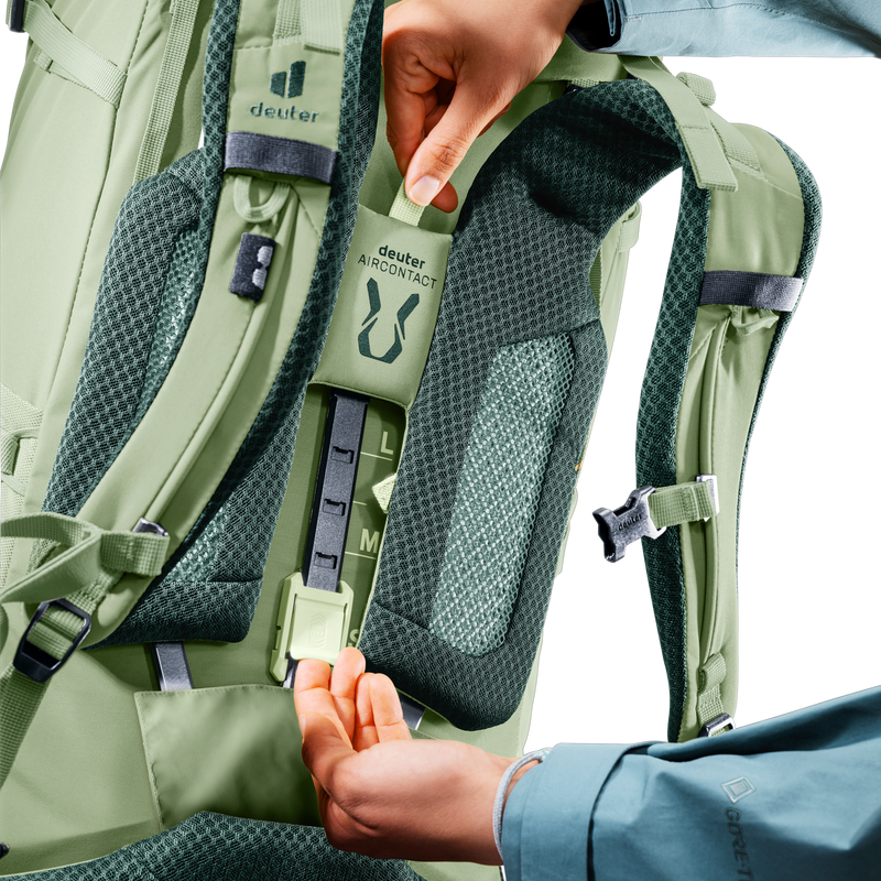 Aircontact Core 45+10 SL, Deuter Aircontact Core 45+10 SL in Grove-Ivy length adjustment