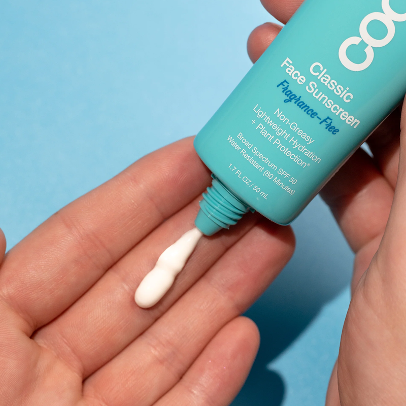 Classic Face Organic Sunscreen Lotion SPF 50, COOLA Classic Face Organic Sunscreen Lotion SPF 50 in hand