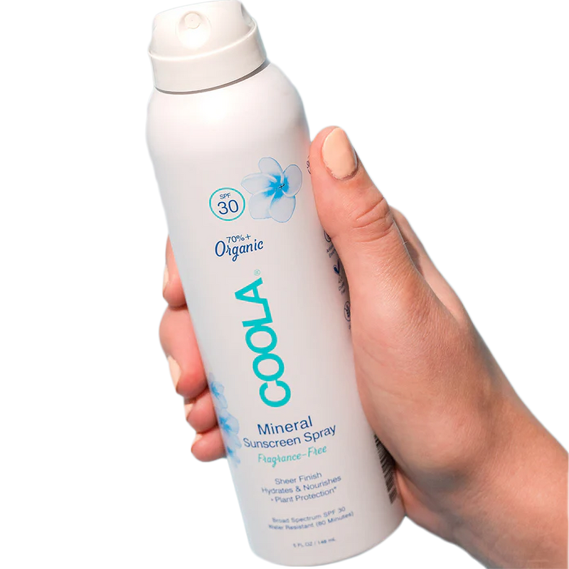 Mineral Body Sunscreen Spray SPF30, COOLA Mineral Body Sunscreen Spray SPF30 5oz with model
